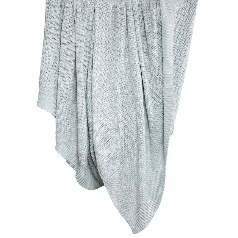 Cotton Light Blue Knit Blanket