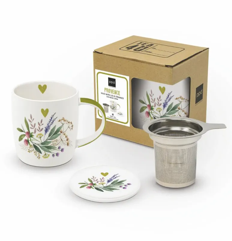 Provence - Boxed Tea Mug W/Strainer &amp; Lid