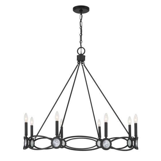 Minette 8 Light Chandelier - Matte Black