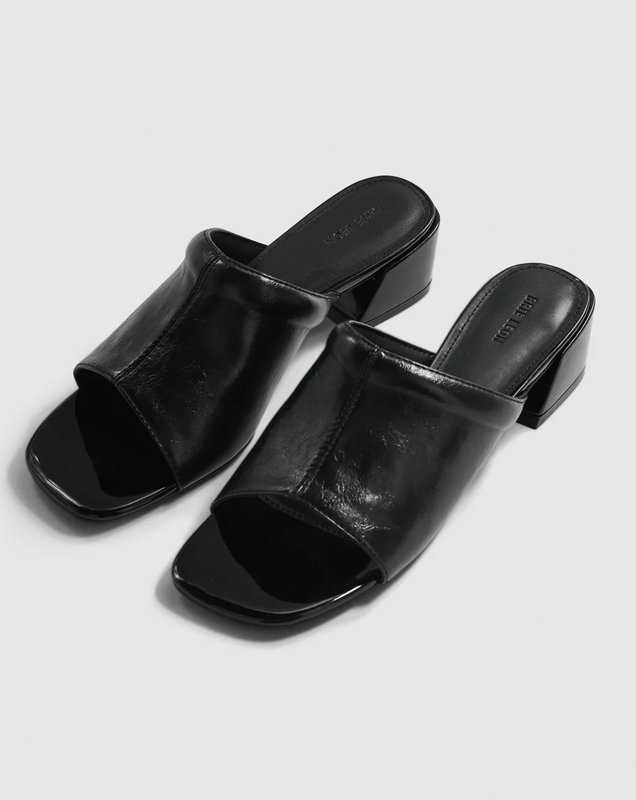 Camille Mule - Black Crinkle Patent