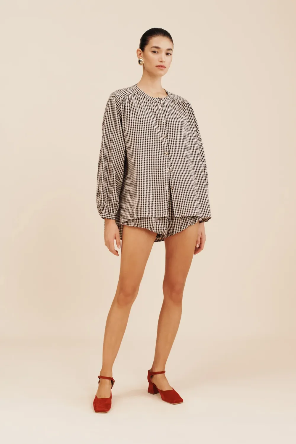 Mira Shirt - Black Gingham