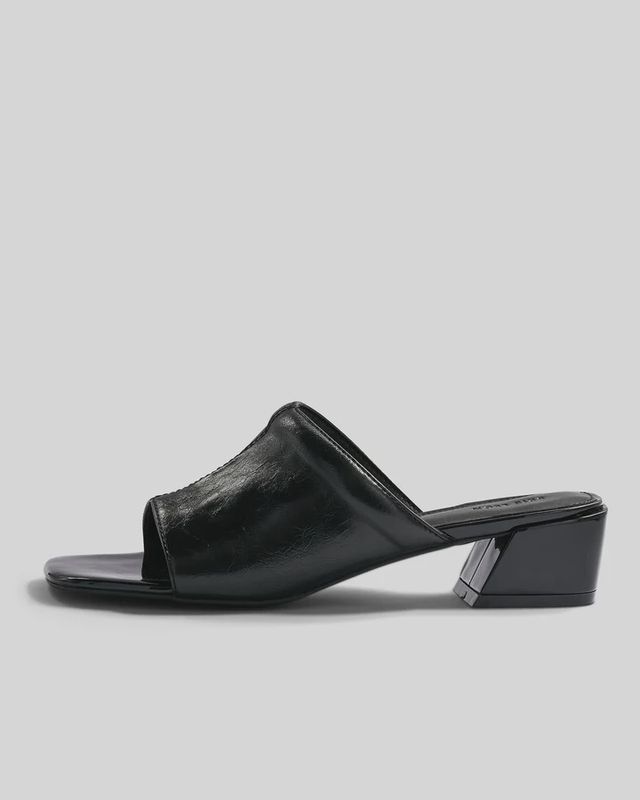 Camille Mule - Black Crinkle Patent