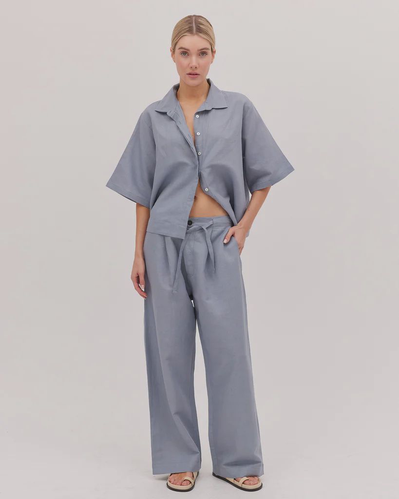 The Drawstring Tailored Pants - Storm