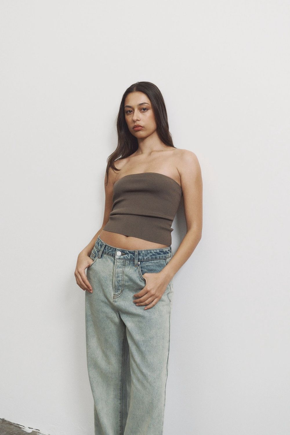 Lima Strapless Top - Mushroom