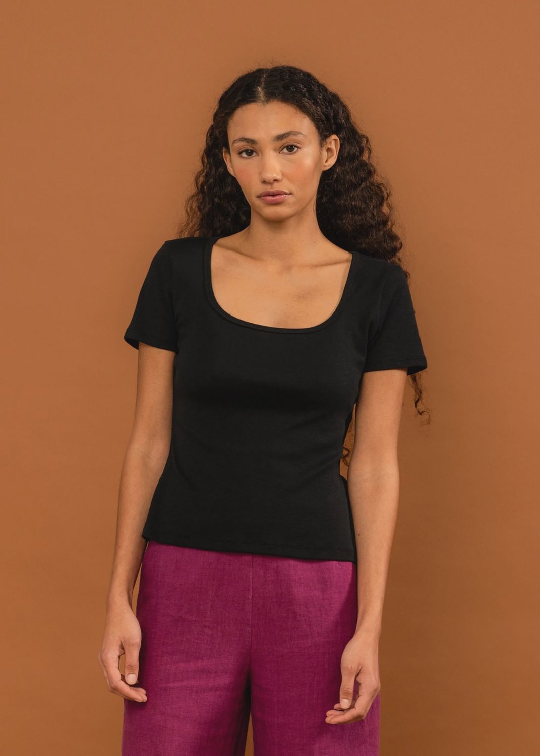 Chloe Tee - Black Rib