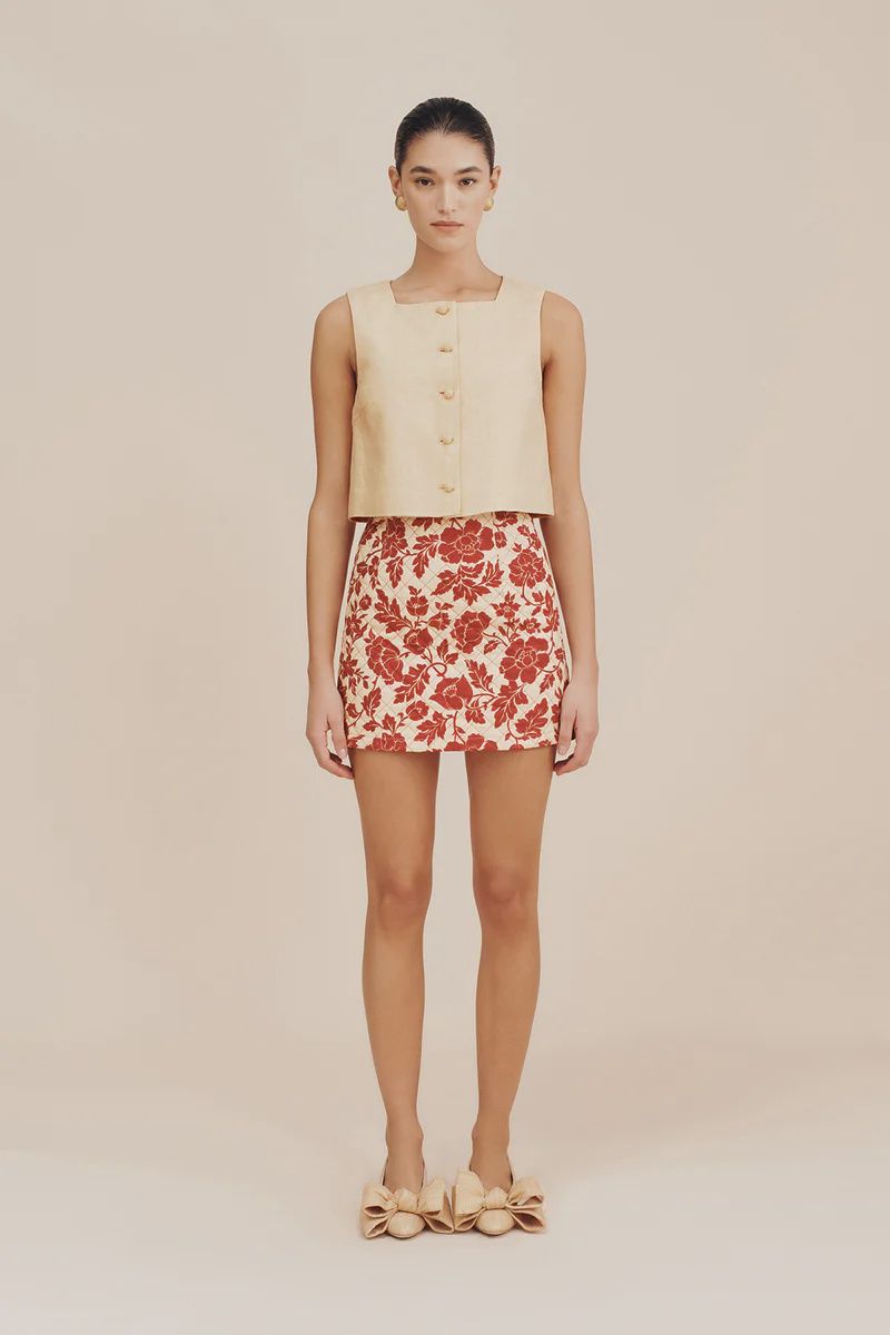 Romeo Mini Skirt - Scarlet Bloom