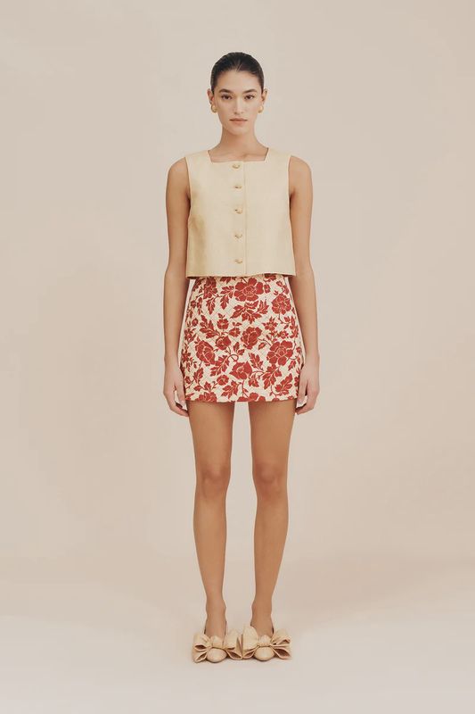 Romeo Mini Skirt - Scarlet Bloom
