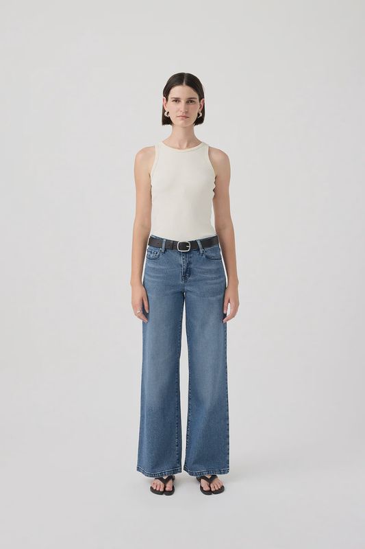 Mia Mid Wide Leg Jean - Cadence Blue