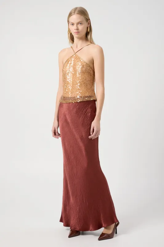 Crush Bias Maxi Skirt - Shiraz