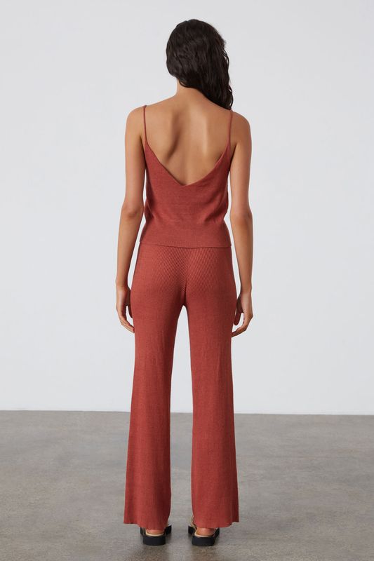 Knit Pant - Earth Red