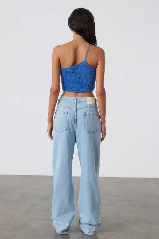 Lattice Knit Top - Ocean Blue