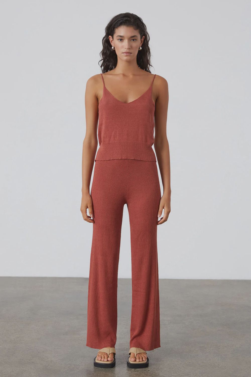 Knit Pant - Earth Red