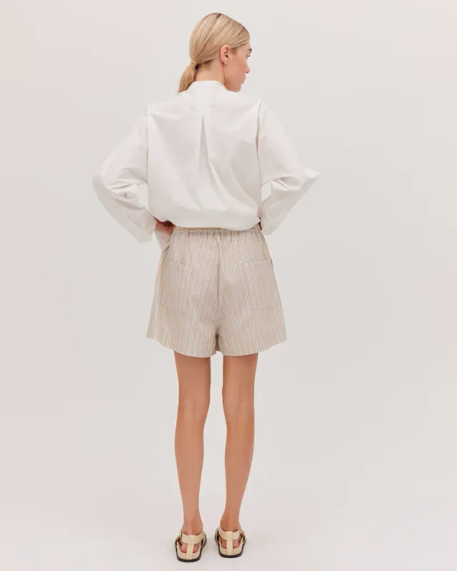 The Foundation Short - Oyster Stripe