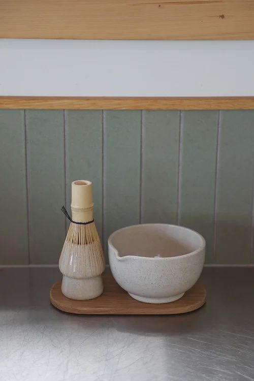Matcha Whisk + Holder - Stone