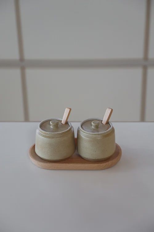 Condiment Jar Set - Sand