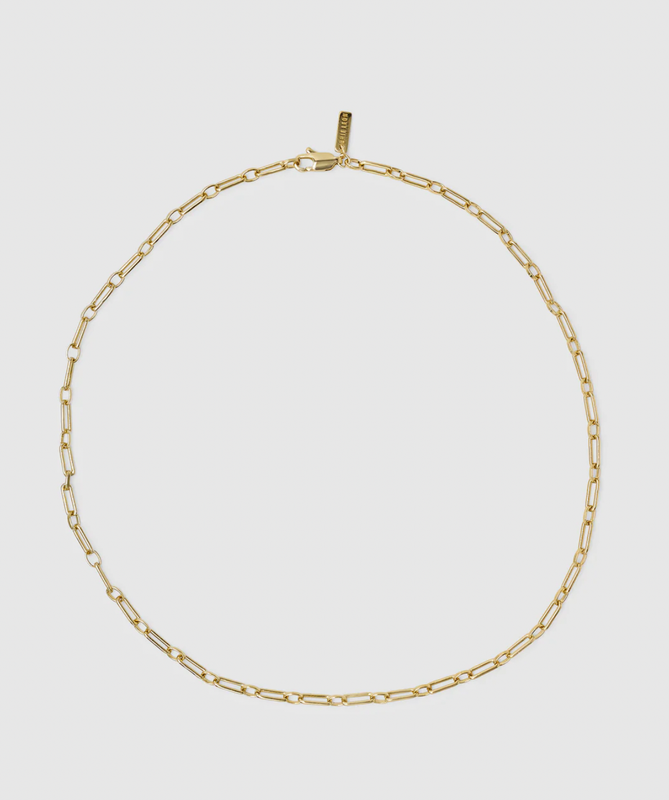 Paper Clip Chain Necklace - Gold