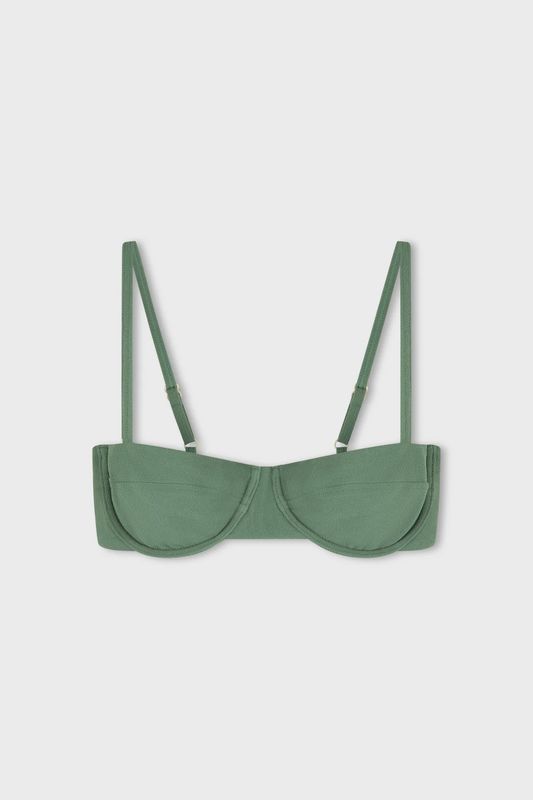 Textured Balconette Bra Cup - Eucalyptus