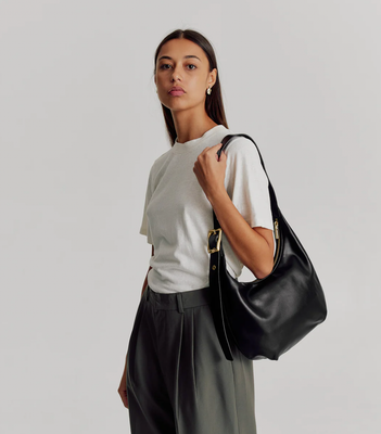 Large Everyday Croissant Buckle Bag - Black