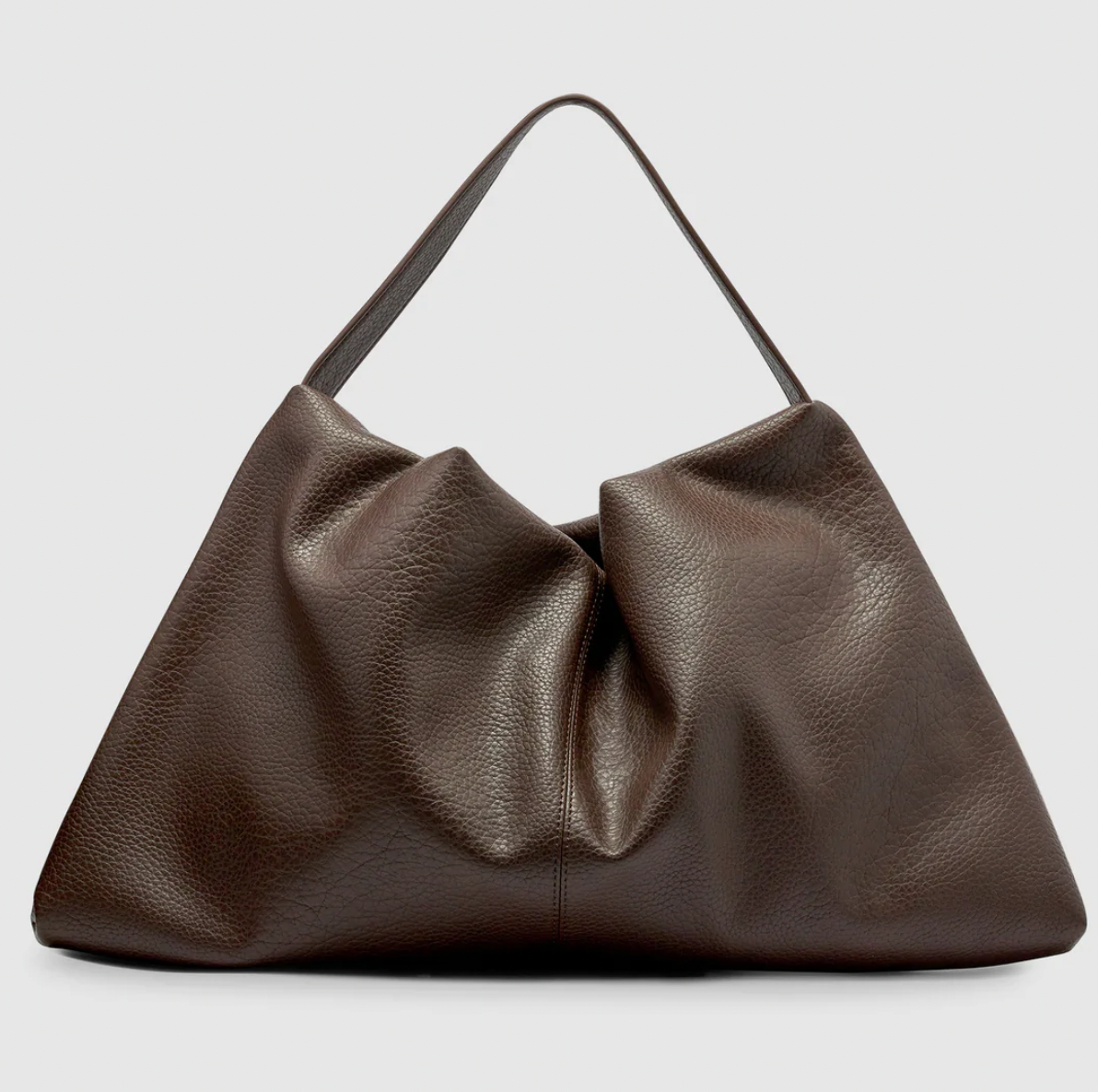 Harlow Slouch Mono Tote -Chocolate Nappa
