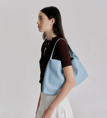 Harlow Slouch Tote - Dusty Blue