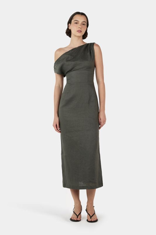 Morgan Midi Dress - Moss