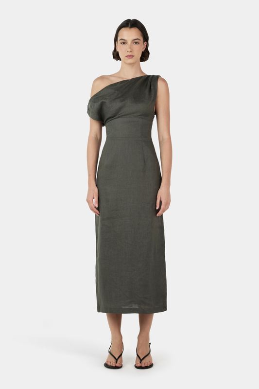 Morgan Midi Dress - Moss