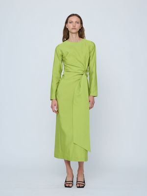 Astrid Long Sleeve Maxi Dress - Acid Green