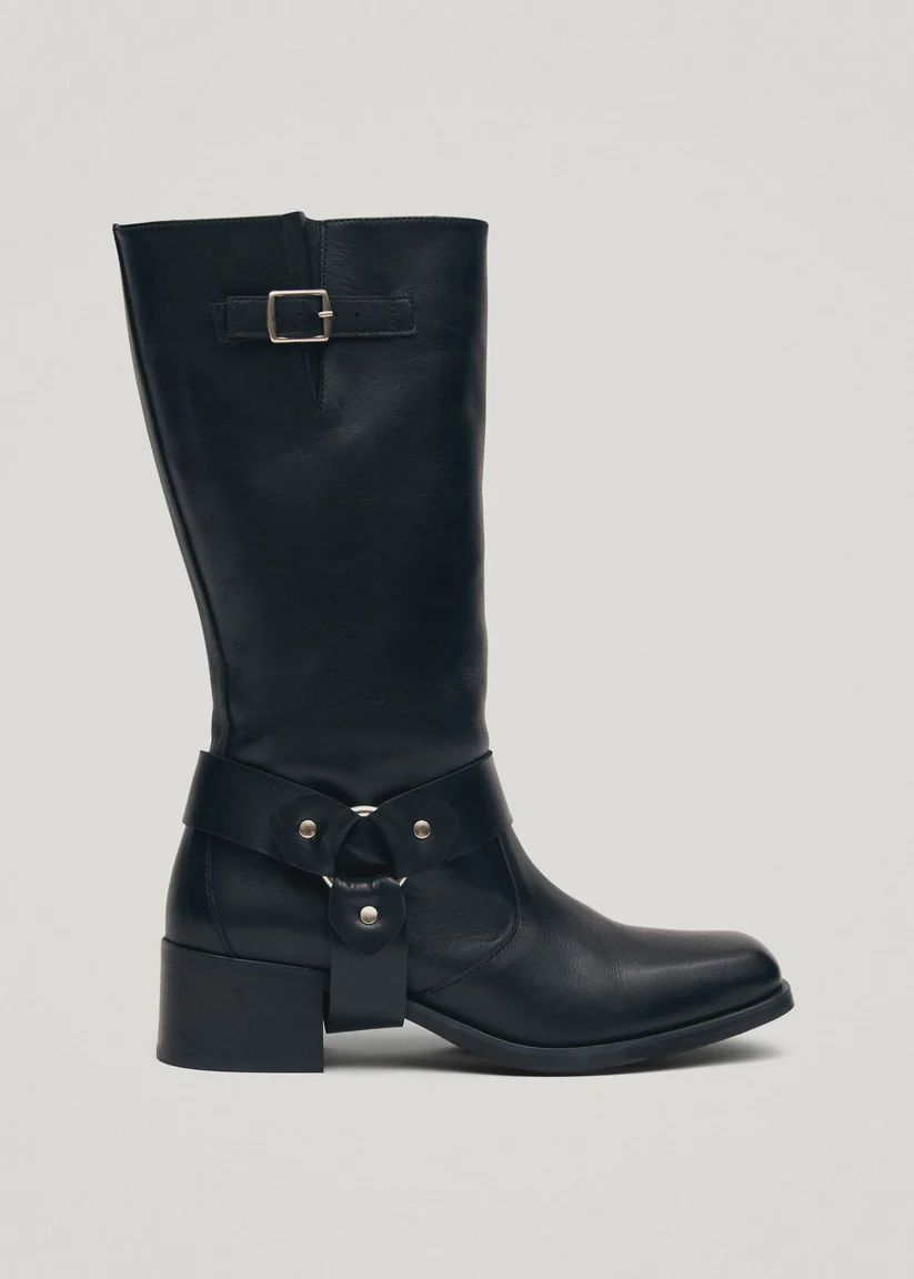 Rocky Black Leather Biker Boots