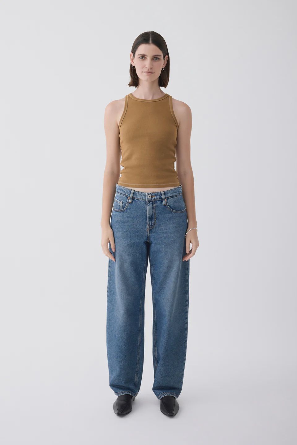 Avril Mid Slouchy Wide Jean - Moment Mid Blue