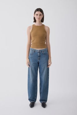 Avril Mid Slouchy Wide Jean - Moment Mid Blue