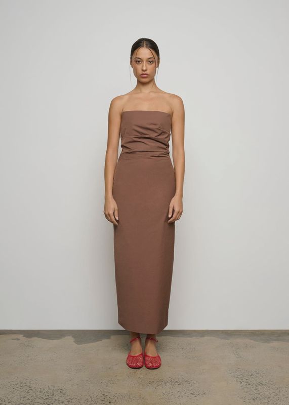 Lucetta Strapless Dress - Mocha