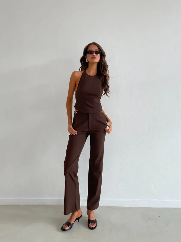 Patrick Suit Pant - Chocolate