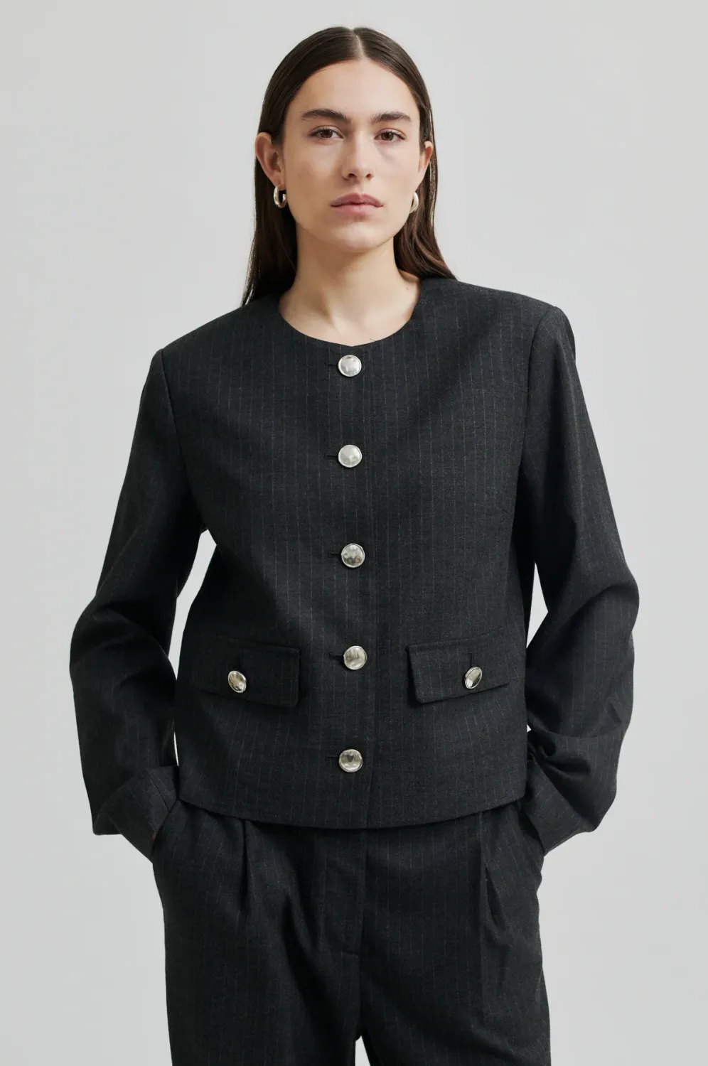 Wake Tailored Jacket - Dark Grey Melange