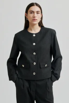 Wake Tailored Jacket - Dark Grey Melange