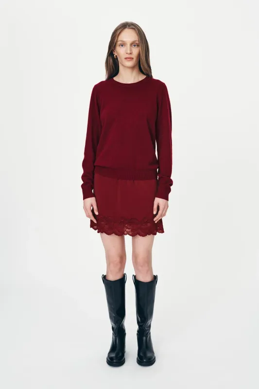 Axel Merino Knit Top -  Merlot Red