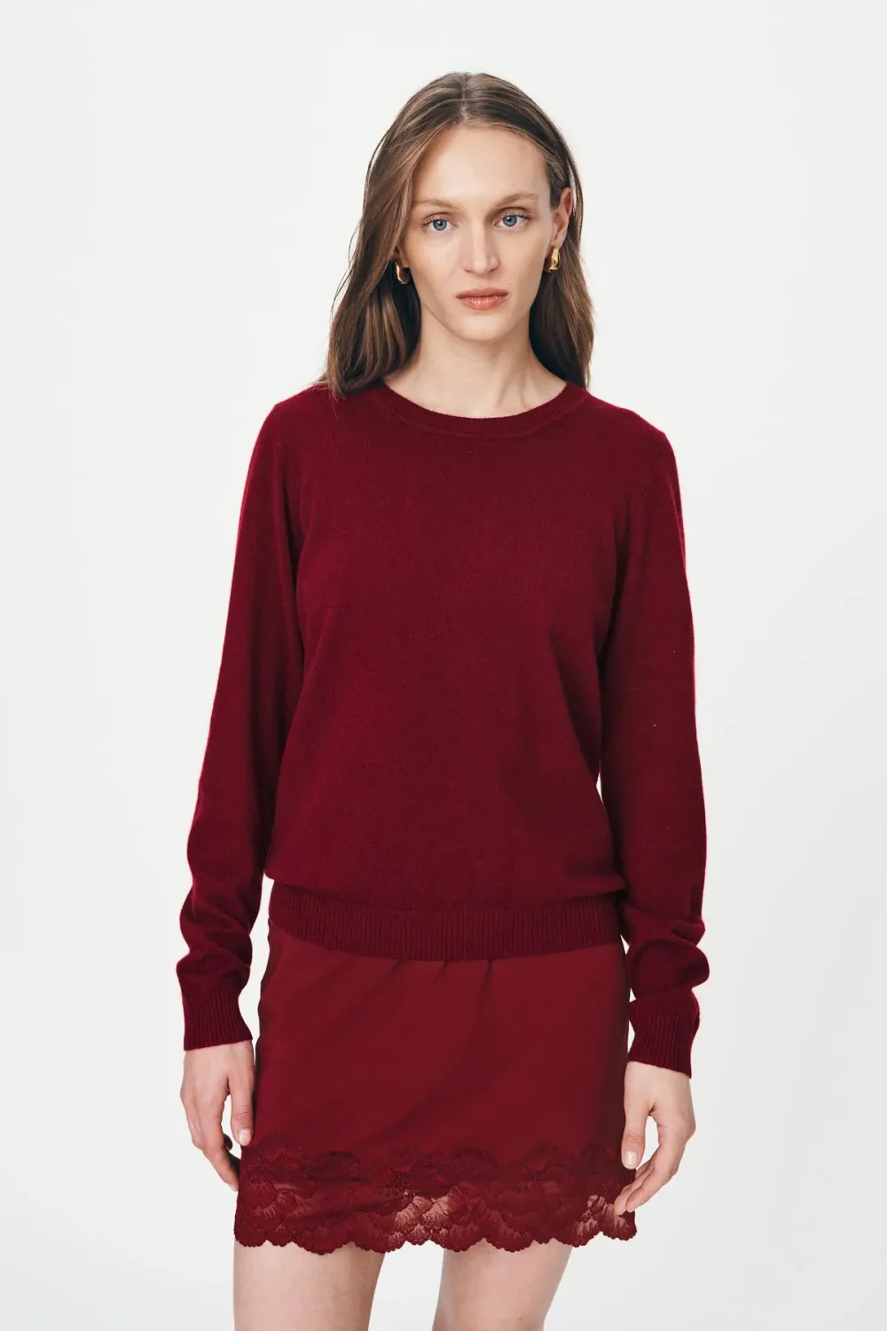 Axel Merino Knit Top -  Merlot Red