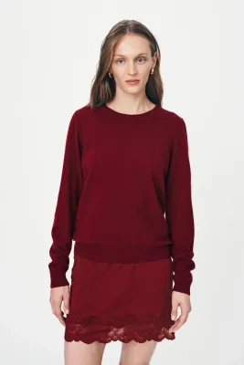 Axel Merino Knit Top -  Merlot Red