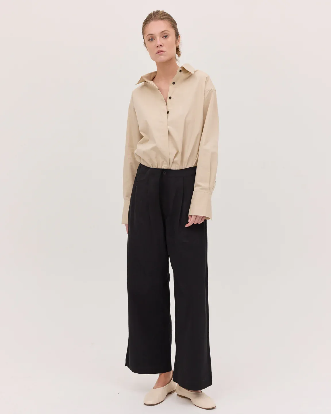 The Drawstring Tailored Pant - Black