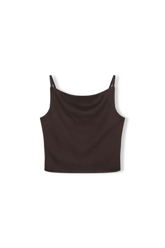 Cocoa Cotton Blend Knit Top - Cocoa