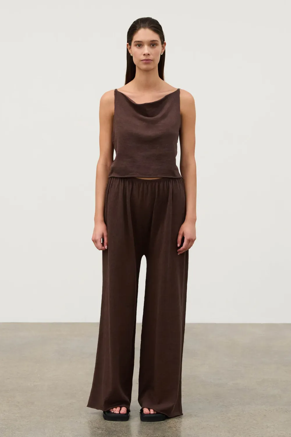 Cocoa Cotton Blend Knit Pant