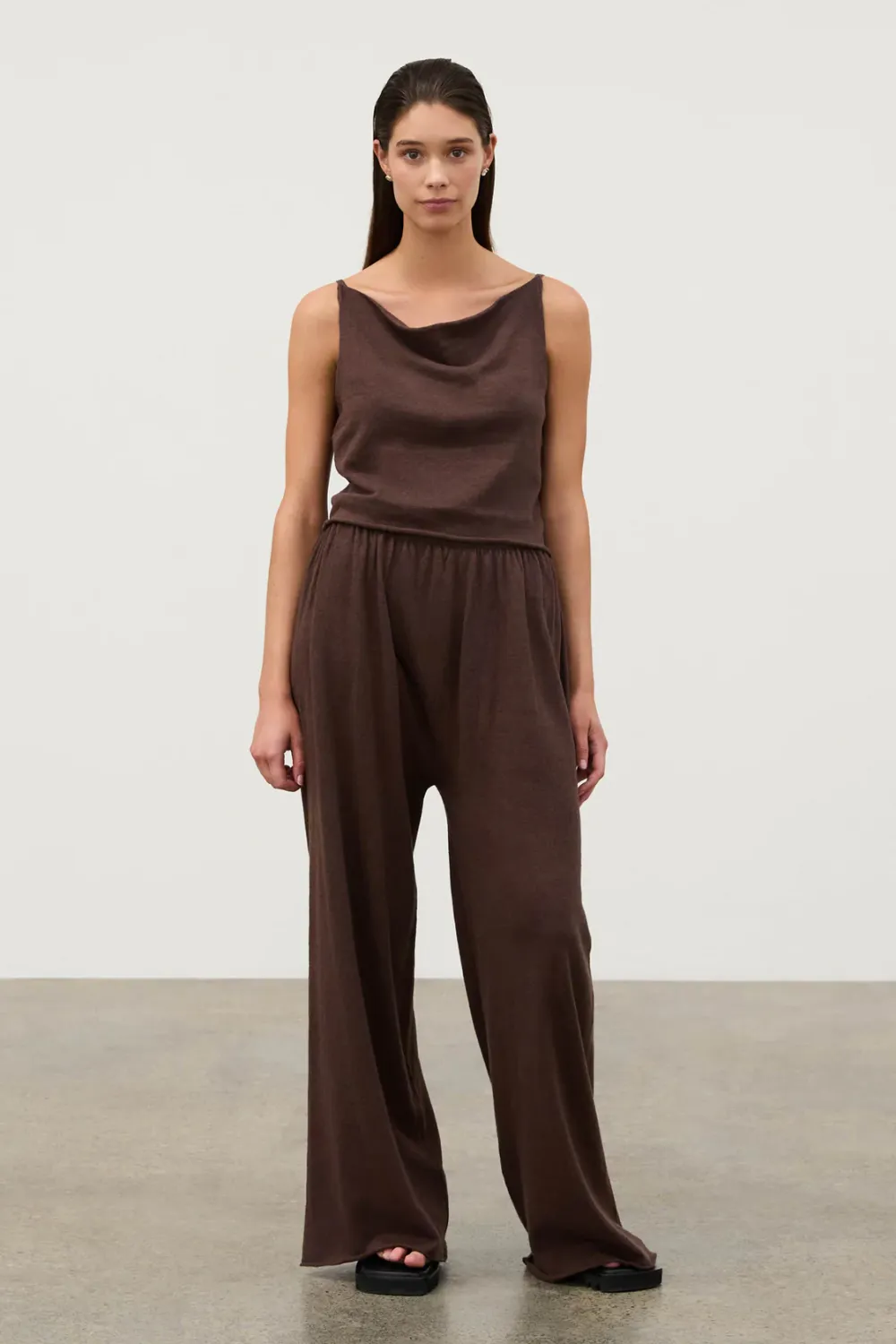 Cocoa Cotton Blend Knit Top - Cocoa