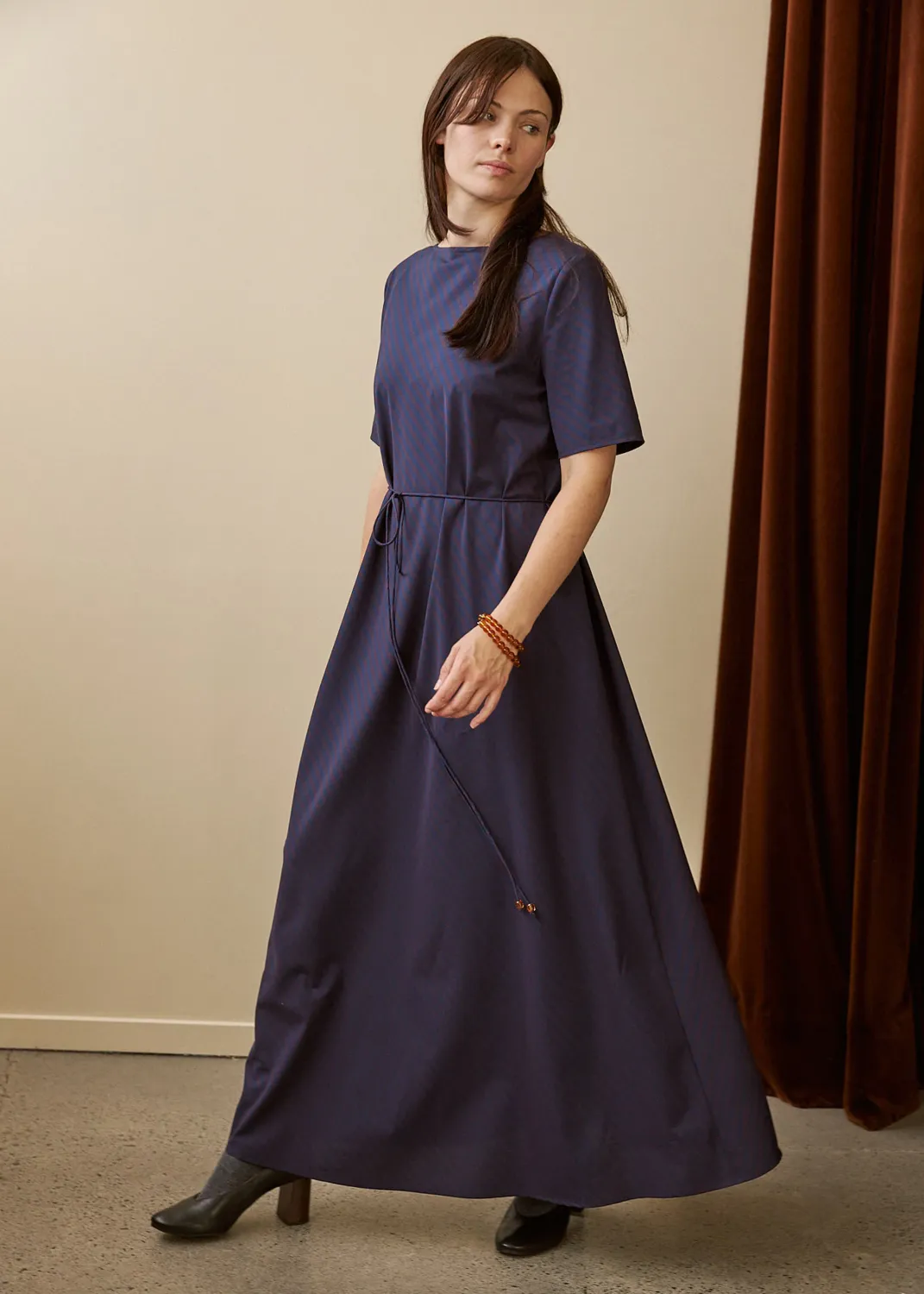Tempo Dress - Oxford Plum Stripe