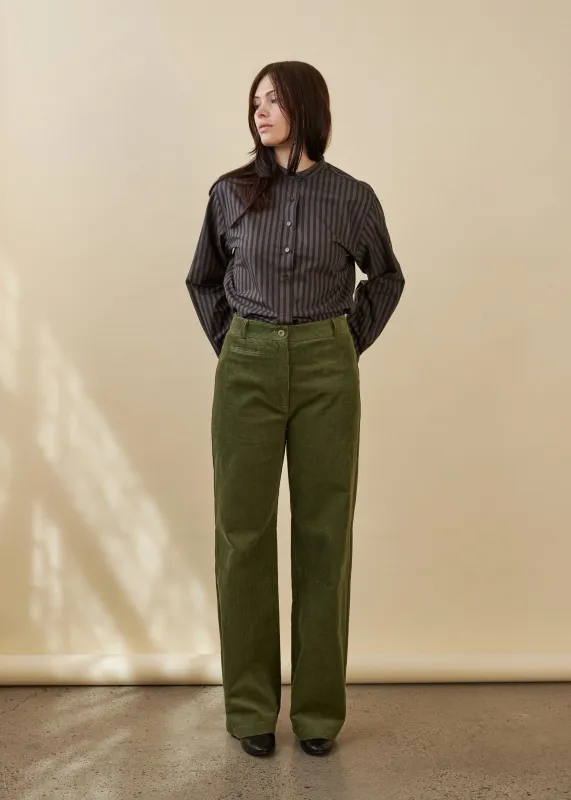 Audrey Cord Trouser - Artichoke
