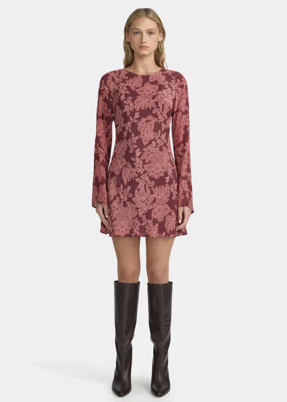 Martini Mini Dress - Plum Paisley