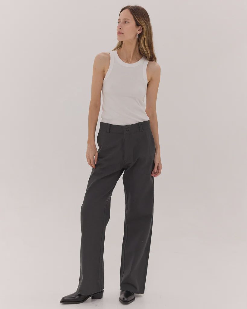 The Wide Leg Denim Jean - Carbon