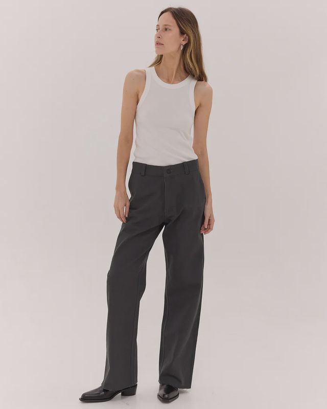 The Wide Leg Denim Jean - Carbon