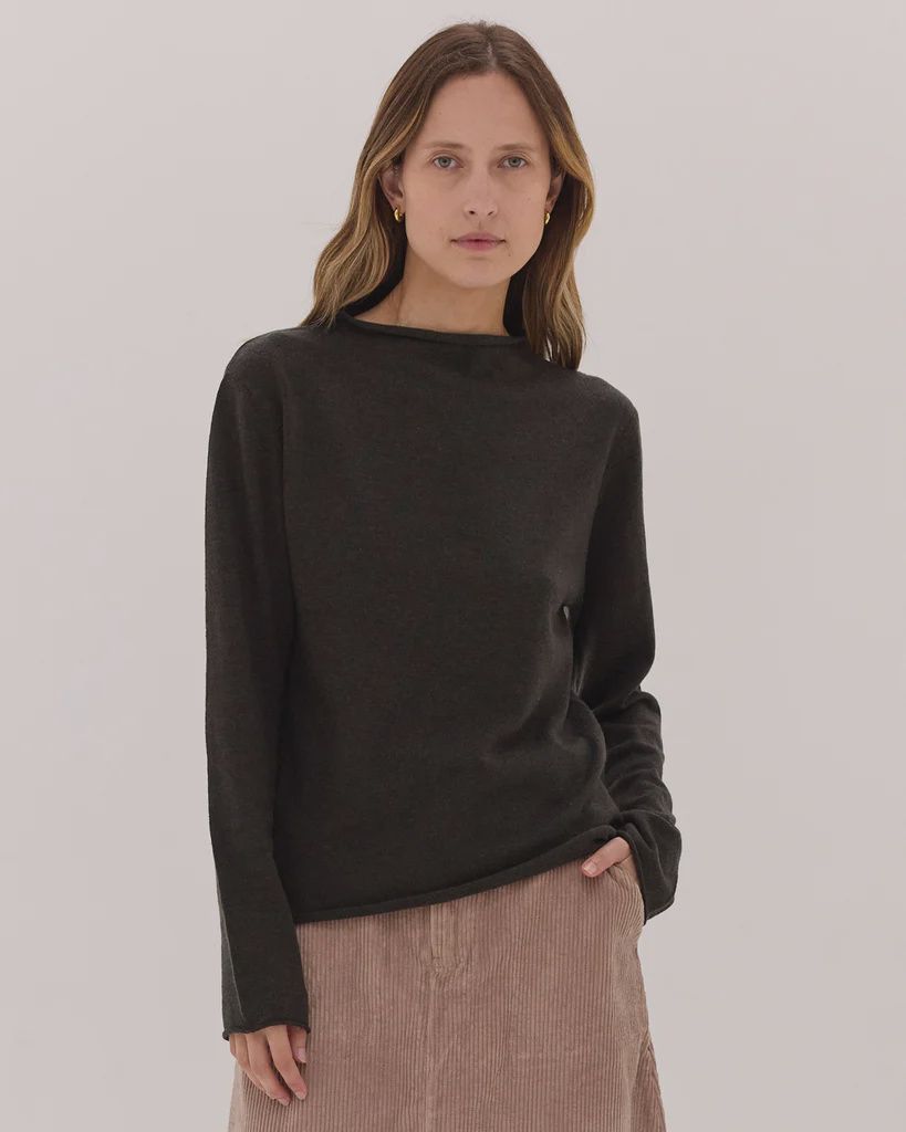 The Funnel Neck Top - Loden
