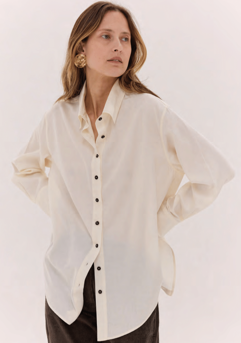 The Split Back Shirt - Vanilla