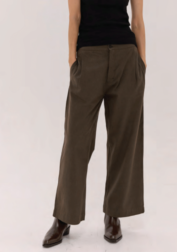 The Relaxed Tailored Pant - Dark Olive