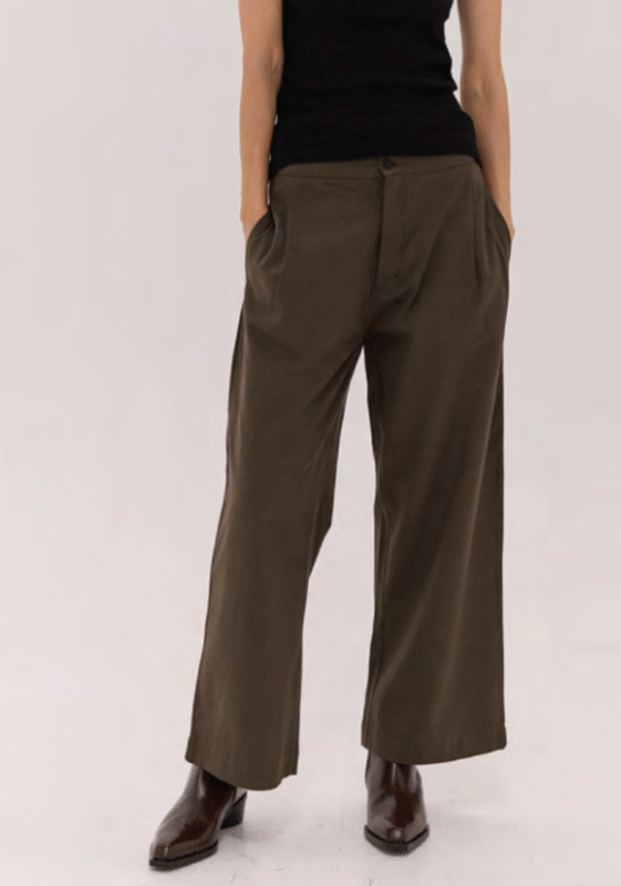 The Relaxed Tailored Pant - Dark Olive